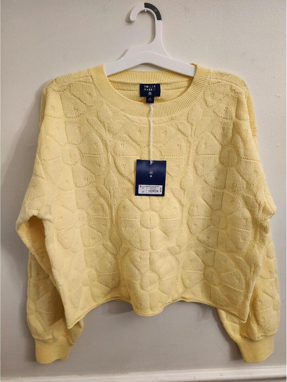 Women's Roller Rabbit yellow Daisy embossed size medium
